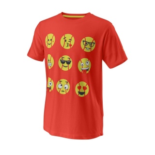 Wilson Tennis Tshirt Emoti Fun Tech (Baumwollmix) 2022 rot Jungen